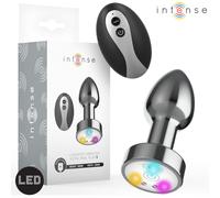 Plug Anale Vibrante LED Intense - Metallo con Telecomando, Taglia S
