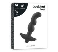 Plug Anale Vibrante Nero Curvo in Silicone Punto P Waterproof vibrazioni