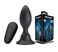 BUTT PLUG ANALE NERO RICARICABILE VIBRANTE VIBRATORE CON TELECOMANDO DILDO DONNA