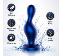 Plug Anale vibrante The Hitter blu stimolatore ano prostata 10 funzioni silicone