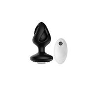 Plug anale Vibratore anale a 10 frequenze Telecomando a foratura cava Stimolatore plug anale Massaggio dilatatore ano Giocattolo di ricarica USB (con scatola nera)