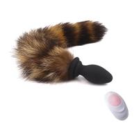 Plug anale Vibratore anale con coda di volpe Dildo Plug anale Telecomando Masturbatore ano Dildo Per Accessori cosplay per adulti per donne Plug anale vibrante