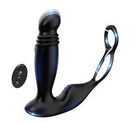 Plug anale Vibratore anale del massaggiatore della prostata con l'anello che spinge il culo vibrante Plug anale Dildo anale Giocattoli telecomandati