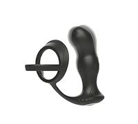 Plug anale Vibratore anale per uomo Anello di ritardo maschile Butt Plug Stimolatore della prostata wireless Massaggiatore Cock Rings Sex Toy Coppie (nero)