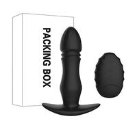 Plug anale Vibratore anale Telecomando senza fili Spinta anale Butt Plug Dildo Vibratore Massaggiatore prostatico Giocattolo del sesso (con scatola al minuto)
