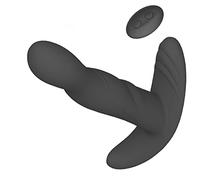 Plug anale Vibratore anale Telecomando senza fili Spinta Spina anale Butt Plug Dildo Vibratore Massaggiatore prostatico Giocattolo sessuale (Vibrazione rotante)