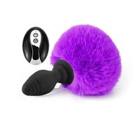 Plug anale Vibratore con coda Dildo Plug anale Telecomando Dilatatore ano Accessori cosplay per adulti Plug anale vibrante (deep purple)