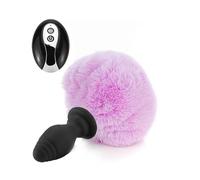 Plug anale Vibratore con coda Dildo Plug anale Telecomando Dilatatore ano Accessori cosplay per adulti Plug anale vibrante (viola chiaro)