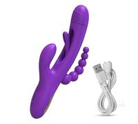 Plug anale Vibratore Coniglio Punto G Che Accarezza Per Donne 3 In 1 Potente Plug Anale Giocattolo Del Sesso Articoli Femminili Adulti Masturbatore Dildo