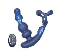 Plug anale Vibratore maschile 360 Ruota Plug anali Masturbatore Doppio motore Telecomando Giocattoli sessuali Masturbatore Dildo