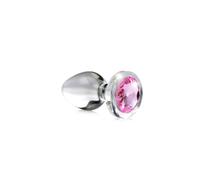 Booty Sparks Pink Gem Glass Anal Plug Small