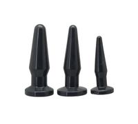 Set Kit 3 Plug Tappi Dildo Anali NERI in 3 Misure Differenti Anal Starter S M L