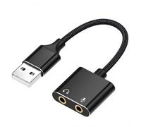 Plug and Play Adattatore USB a scheda audio stereo esterna USB da 3,5 mm per microfono professionale e cuffie utilizzare scheda audio