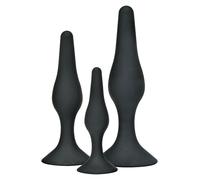 Plug butt anale dildo nero con ventosa fallo realistico all black sex toys kit 3
