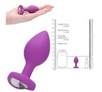 Plug butt anale in silicone con pietra a cuore mini dilatatore dildo indossabile
