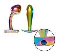 Plug butt anale mini dilatatore indossabile in metallo con pietra per prostata