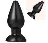 Plug Butt Extra, Plug Anale per Avanzato, Spina Anale Stimolante per Donne e Uomini, con Supporto Adesivo con Lubrificante, uso hands-free (Nero XXL)
