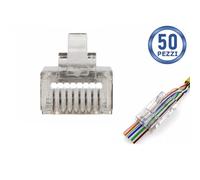 Plug modulari RJ45 Cat5e/6 U/FTP FastCrimp. 50 Pezzi Schermati Passanti