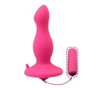 Plug anale vibrante in silicone vibratore dilatatore anal butt con ventosa rosa