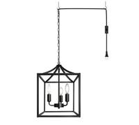 Plug in lampadario a 3 luci in fattoria, luce a sospensione vintage per l'isola della cucina, plug-in retrò illuminazione a sospensione con cavo sospeso da 14,7 piedi e interruttore on/off basare