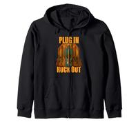 Plug in Rocks out Stories Maglietta Chitarra Musica Felpa con Cappuccio