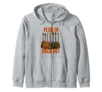 Plug in Rocks out Stories Maglietta Chitarra Musica Felpa con Cappuccio