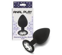 plug in silicone nero tappo anale dildo con gioiello morbido anal black sexy