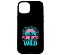 Plug in the Wild, Retro Tech Nature Design. Cyber Escursionismo. Custodia per iPhone 15 Plus