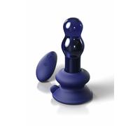 Plug in vetro con ventosa mini vibratore dilatatore anale glass butt vibrante