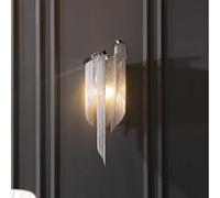 Plug in Wall Lamp Creative Bedroom Bedside Lamp Nordic Simple Room Hotel Villa Hall Light (Color : Gold Color Temperature : Warm (2700-3500K)) (Silver Cool (5500)