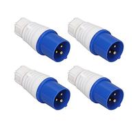 Plug industriali 4 pcs a 3 pin, connettore a presa industriale 16A IP44 Connettore Plug Connettore di sostituzione dell'acqua PP e ottone 220-