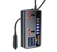 Plug per auto - Inverter per auto | Plug inverter di | Convertitore da 12 V/24 V a 220 V | Porte di ricarica rapida Caricatore automobilistico portatile inverter 3 porte USB per adulti,