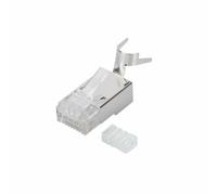 Plug per reti categoria 6A 8P8C schermato per cavo solido AWG 22 - 23 incluso inseritore per facilitare l'inserimento dei fili NEW