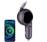 Plug per veicoli Rapida - Vestito estensibile pieghevole, connettore di ricarica ad alta velocità, cavo di alimentazione 60 W, linea retrattile per telefoni dispositivi GPS, Road Trip Car incorporato