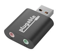Plugable Adattatore audio USB con cuffie da 3,5 mm e jack per microfono, aggiunge una scheda audio stereo esterna a qualsiasi PC, compatibile con Windows, Mac e Linux