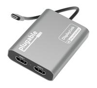 Plugable Adattatore da USB C a HDMI, doppio monitor 4K 60Hz per Apple Mac M1/M2/M3, display multipli DisplayLink per Thunderbolt MacBook o iMac, driver richiesto (USBC-6950M)