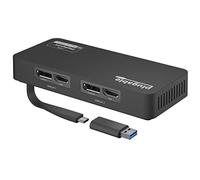 Plugable Adattatore doppio monitor 4K DisplayPort e HDMI per USB 3.0 e USB-C, compatibile con Windows