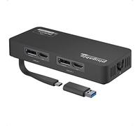 Plugable Adattatore Dual Monitor 4k DisplayPort e HDMI con Ethernet - USB C 3.0 e USB C, Compatibile con Windows