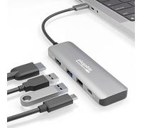 Plugable Adattatore multiporta USB C Hub 4 in 1, 100 W di ricarica passante, da USB C a HDMI 4K 60Hz, hub multi porta USB per Windows, Mac, iPad Pro, Chromebook, Thunderbolt (USBC-4IN1)