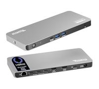 Plugable Docking station USB C 5 monitor, 140 W DisplayLink Dock collega fino a cinque display 4K per MacBook Windows Thunderbolt 4 laptop, 2x HDMI, 3x USBC 2.5Gbps Ethernet, driver richiesto UD