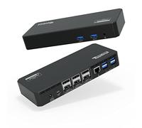 Plugable Docking station USB C Triple 4K 12 in 1, tre display con 3 HDMI o DisplayPort, compatibile con Mac M1 - M5 e Neo, Windows, Thunderbolt, USB4, USB-C (100W PD, 6X porte USB, Ethernet)