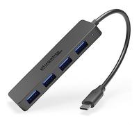 Plugable Hub adattatore da USB C a USB, hub USB 3.0 a 4 porte, splitter USB per laptop, compatibile con Windows, MacBook Pro/Air, iPad Pro, Surface Pro, Chromebook, Linux, Android, ricarica non