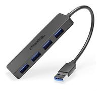 Plugable Hub USB 3.0 a 4 porte, splitter USB per laptop, compatibile con Windows, Surface Pro, PC, Chromebook, Linux, Android, ricarica non supportata