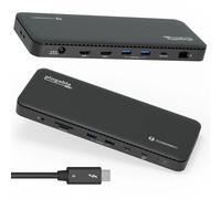 Plugable Technologies TBT4-UD5-UK replicatore di porte e docking station per laptop Cablato USB 3.2 Gen 1 [3.1 1] Type-C Nero (Plugable TBT4-UD5 ThunderBolt 4 Dual Monitor [2x 4K or 1x 8K] 96W USB-C P