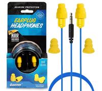 Plugfones Guardian - Auricolari in-ear con isolamento acustico, approvati OSHA, con protezione dell'udito, ibridi cablati per lavoro e viaggi, con tappi per le orecchie in silicone e schiuma, blu e