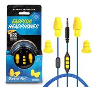 Plugfones Guardian Plus, auricolari con audio, 26 dB NRR, microfono e controlli isolanti del rumore