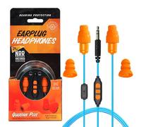 Plugfones Guardian Plus - Auricolari in-ear ibridi, con microfono e controlli con isolamento acustico, riduzione del rumore 27-29 dB (arancione e blu)