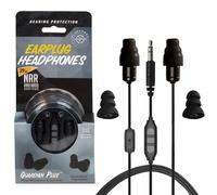 Plugfones Guardian Plus in-Ear Earplug Earbud Hybrid - Noise Reduction in-Ear Headphones with Noise Isolating Mic and Controls (Black)