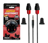 Plugfones Protector Volume Limited, auricolari audio OSHA Compliant con suono, nero e rosso