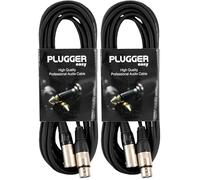 Plugger Câble XLR femelle 3b/mâle 3b 6 m Noir (Confezione da 2)